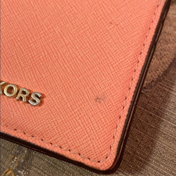 Pink Saffiano Leather Card Case - Picture 2 of 7